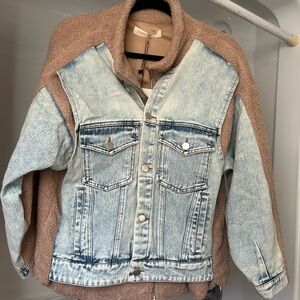Oversized Denim Sherpa jacket